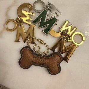 MCM Enamel 'M' Keychain Charms in Green and Orange pick one